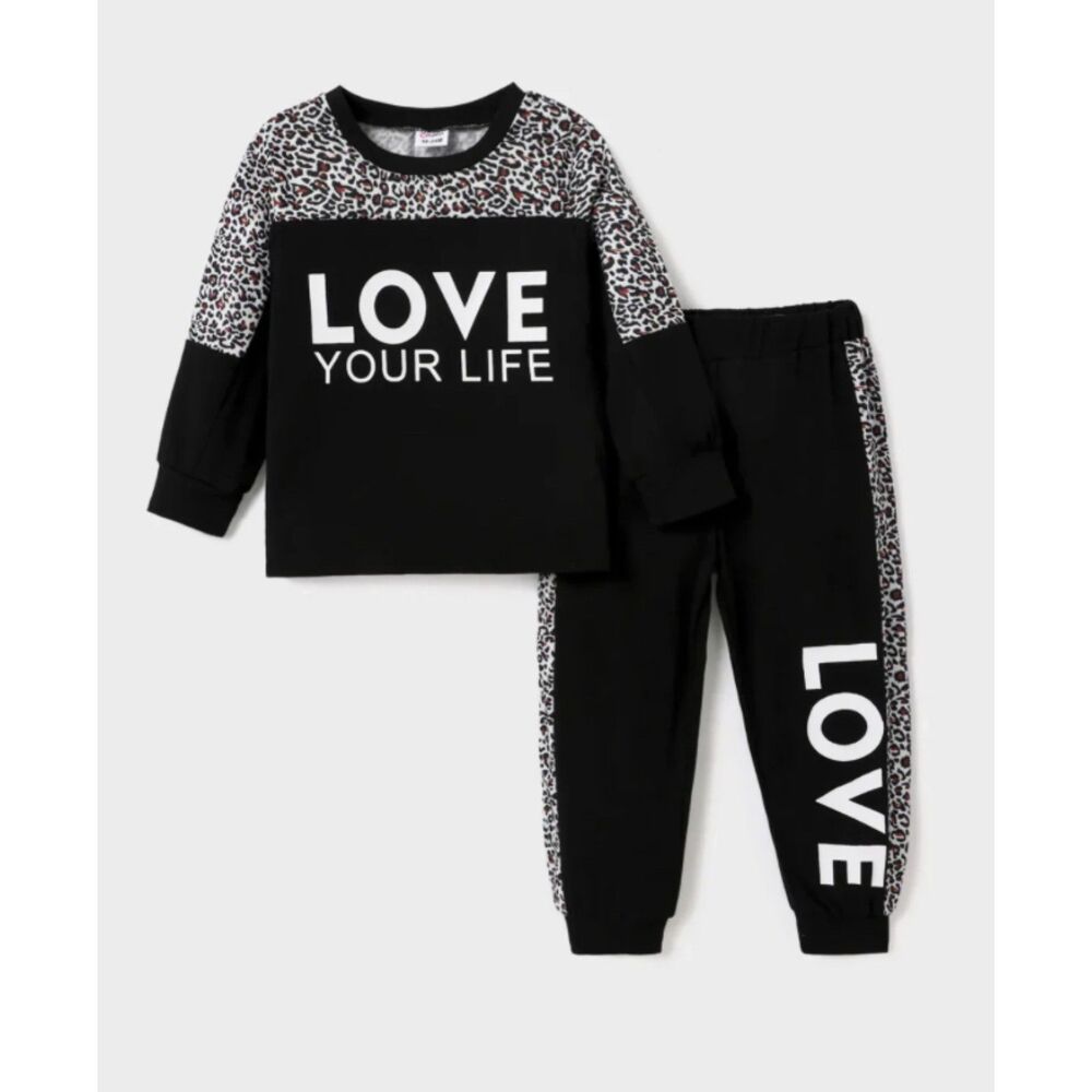 Toddler Baby Girls Leopard Print Clothes Set Long Sleeve  2pcs Outfits PATPAT
